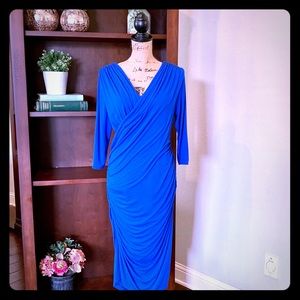 Baukjen Body Con Dress Ruching Royal Blue Size 14